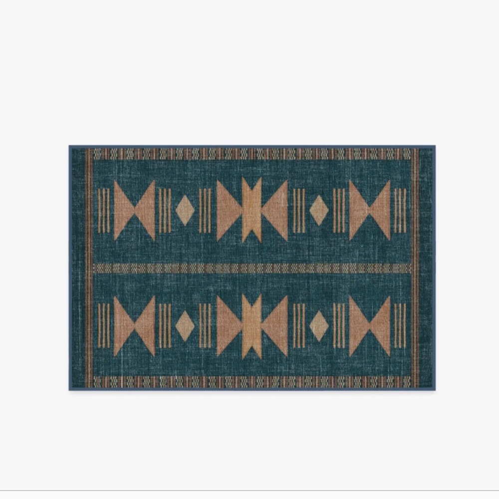 Ruggable lark blue & rose rug | 2x3 still in box